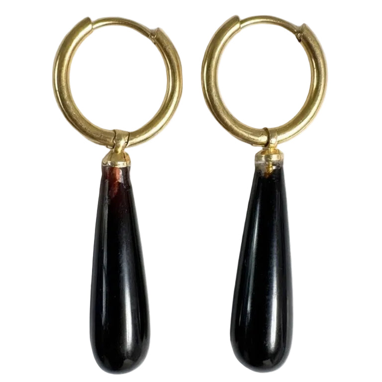 Onyx Tropfen Ohrringe