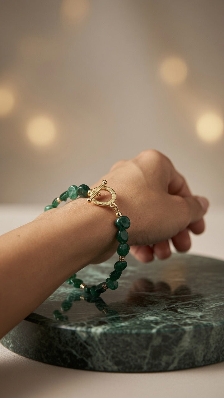 Grüner Aventurin Perlen, Armband