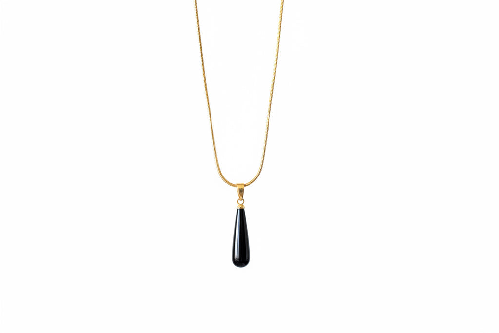 Onyx Tropfen Halskette