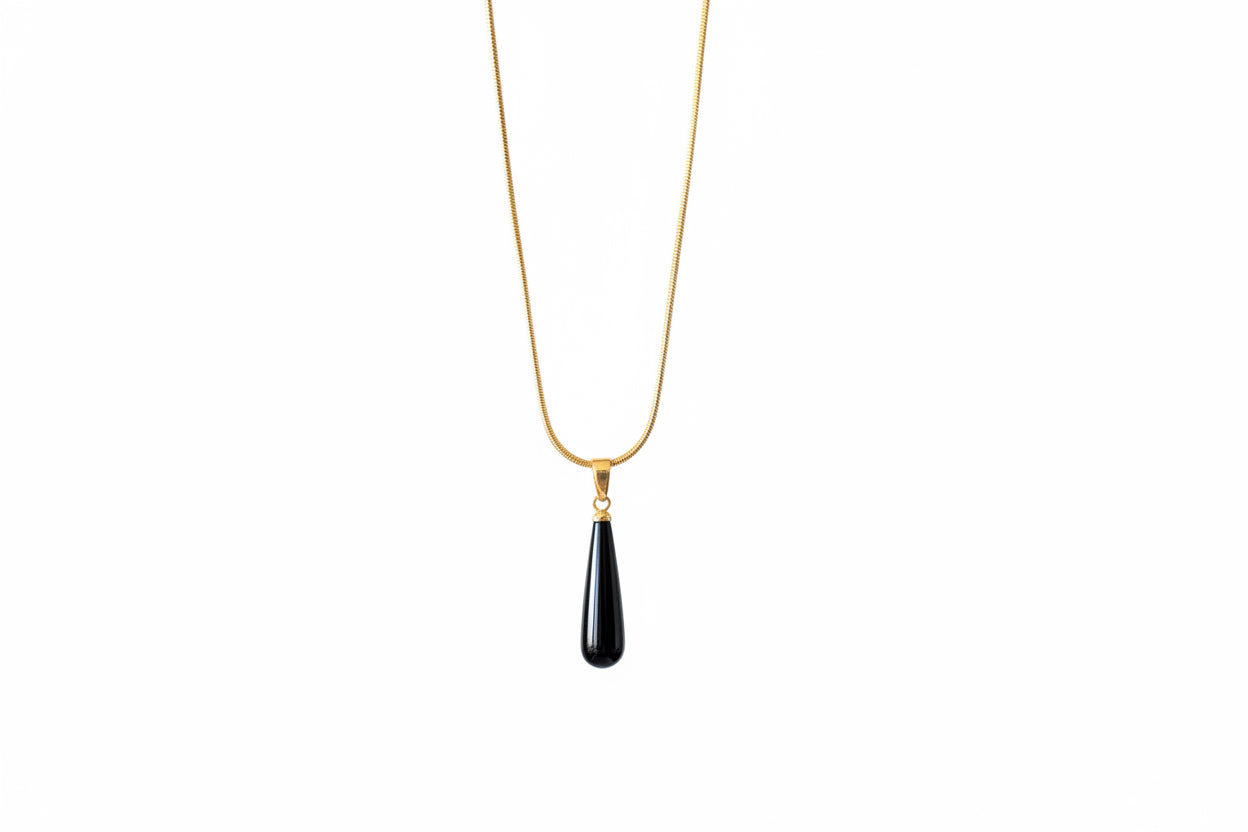 Onyx Tropfen Halskette