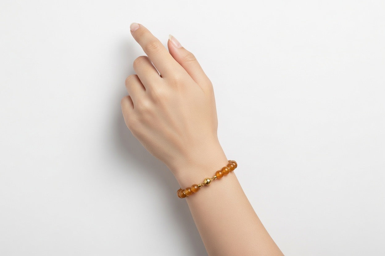 Orangee Aventurin Perlen, Armband