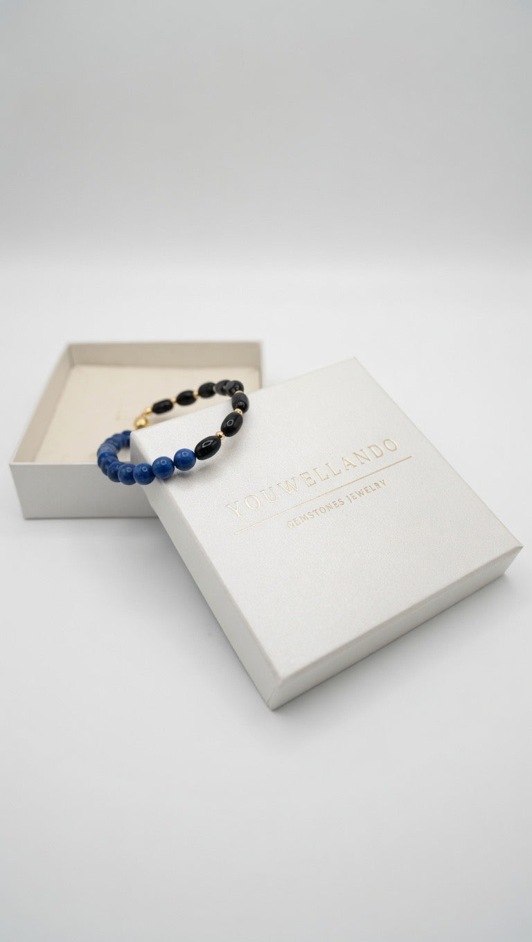 Lapislazuli & Onxy Armband