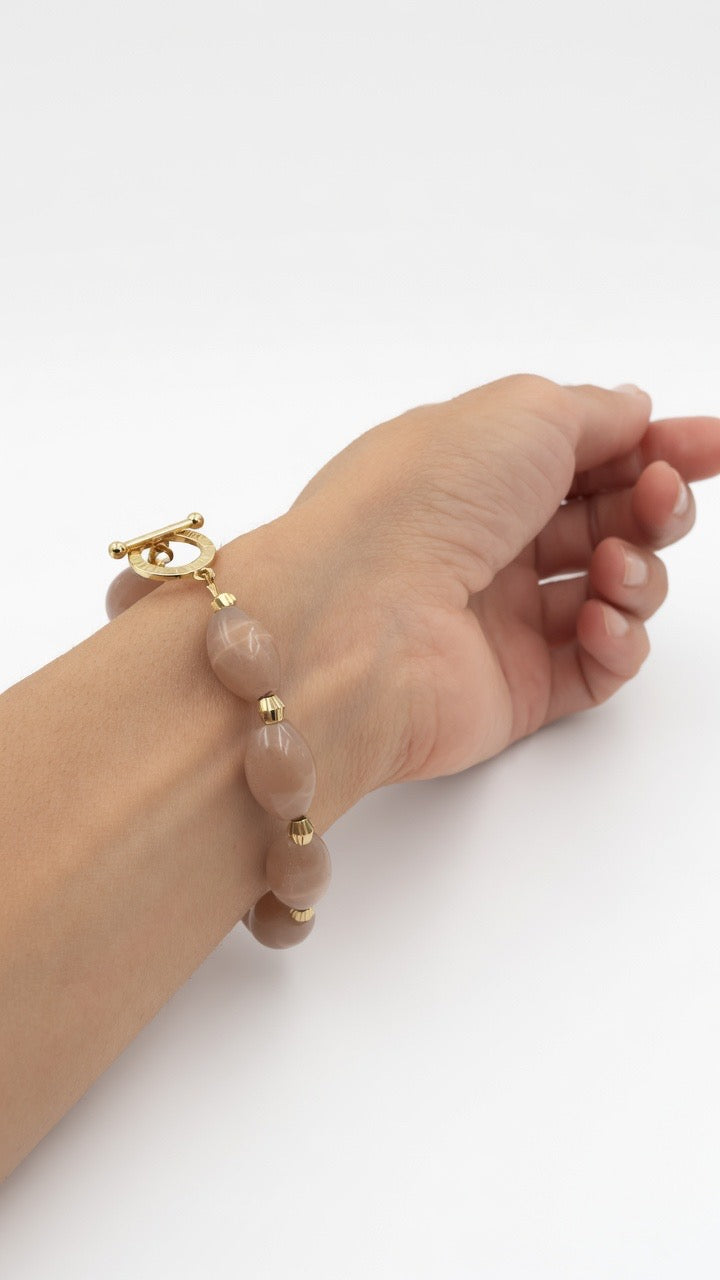 Mondstein Perlen, Armband