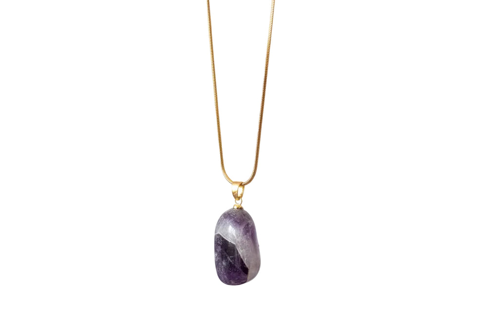 Amethyst Trommelstein Halskette