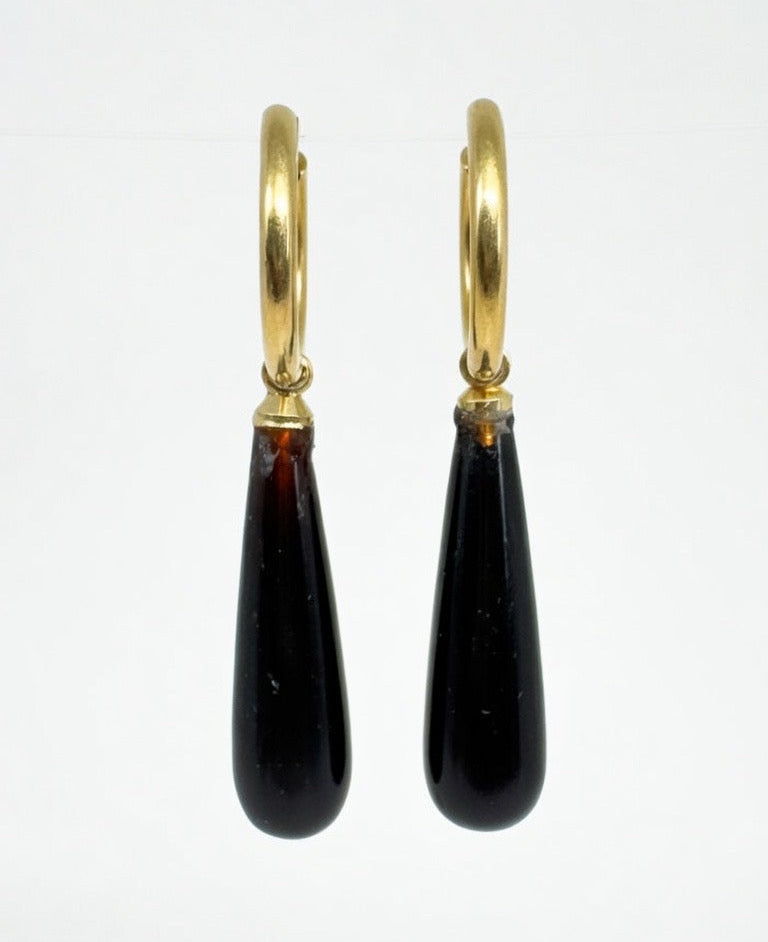 Onyx Tropfen Ohrringe