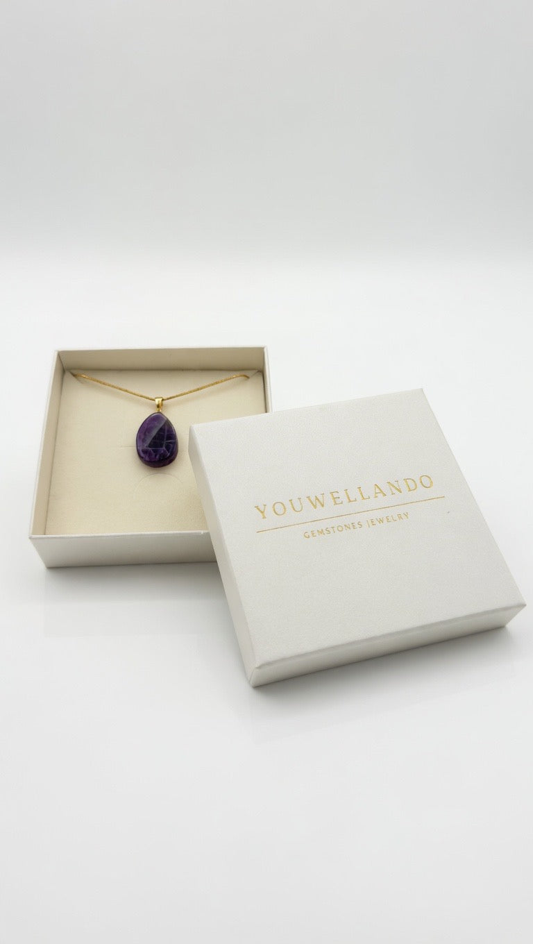 Amethyst Halskette – Naturstein, 18K vergoldet | Youwellando