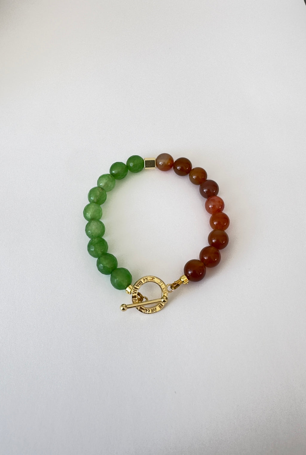 Karneol & Aventurin Perlen, Armband