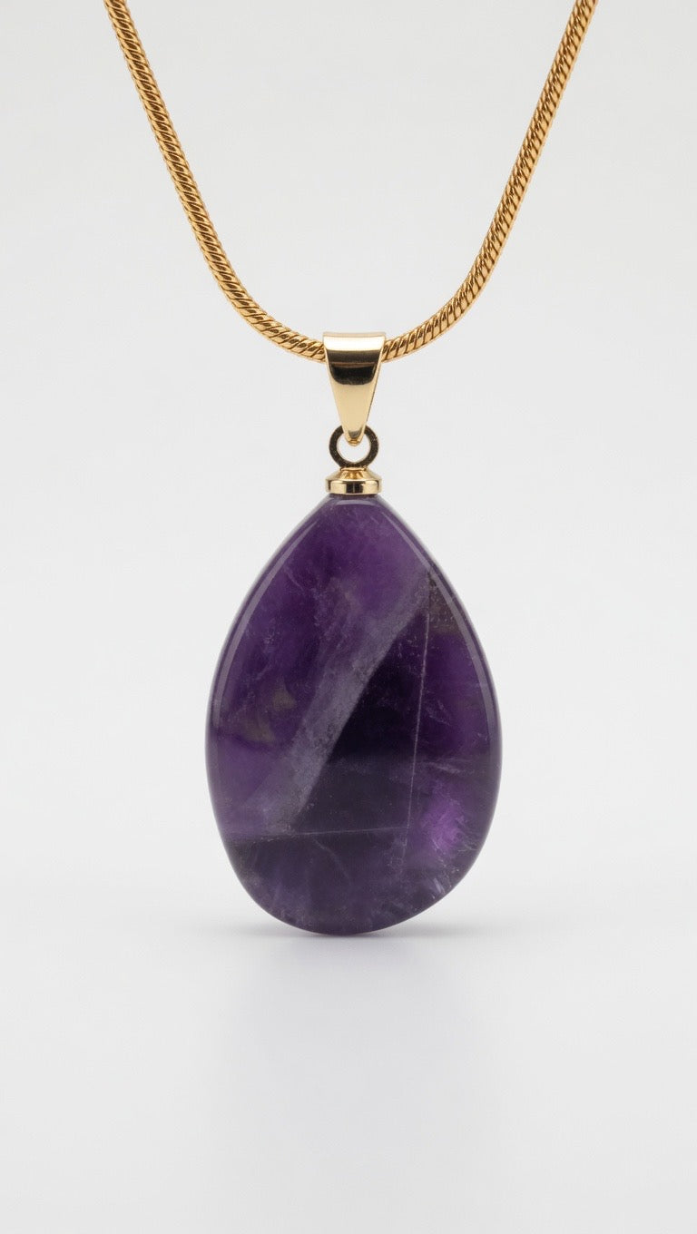 Amethyst Halskette – Naturstein, 18K vergoldet | Youwellando