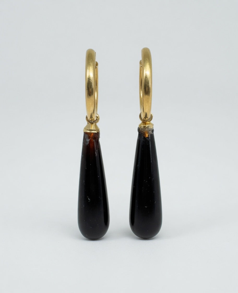 Onyx Tropfen Ohrringe