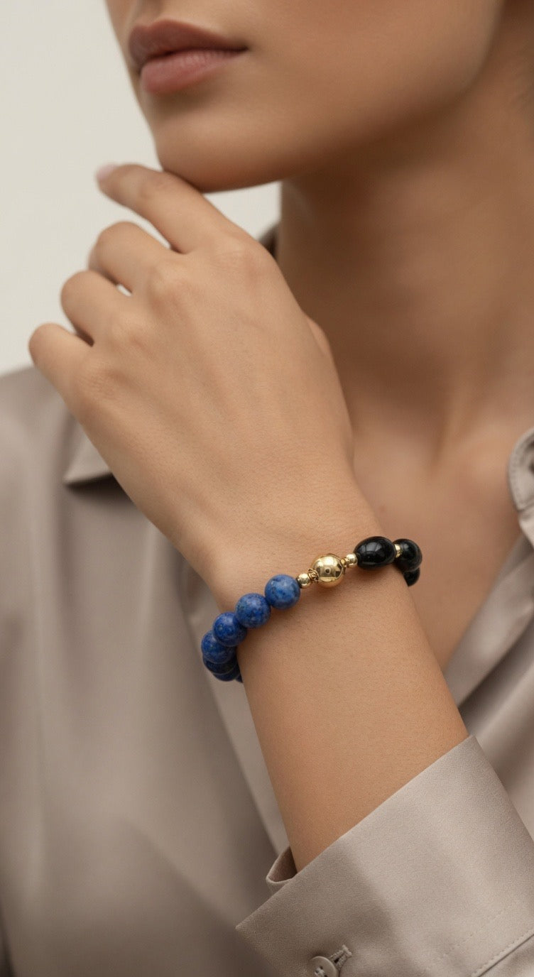 Lapislazuli & Onxy Armband