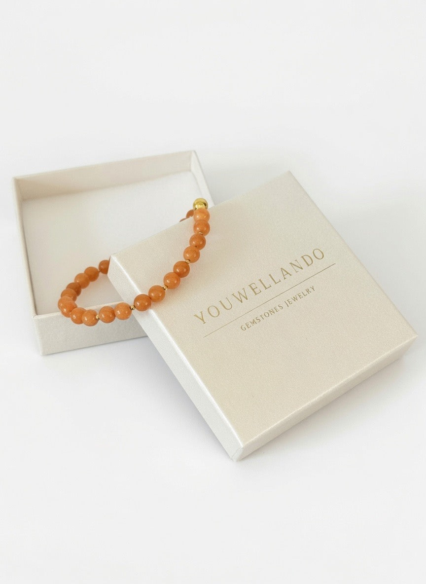 Orangee Aventurin Perlen, Armband