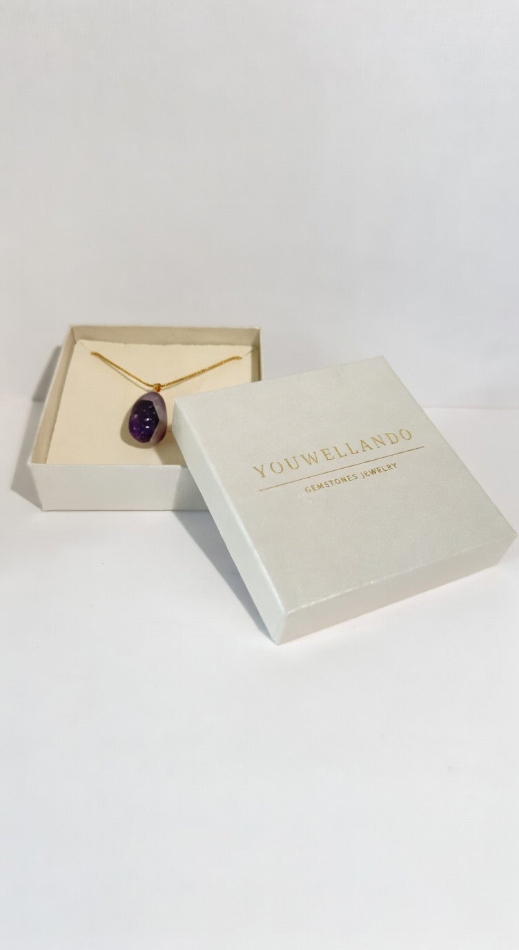 Amethyst Trommelstein Halskette