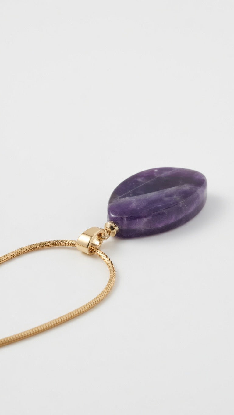 Amethyst Halskette – Naturstein, 18K vergoldet | Youwellando