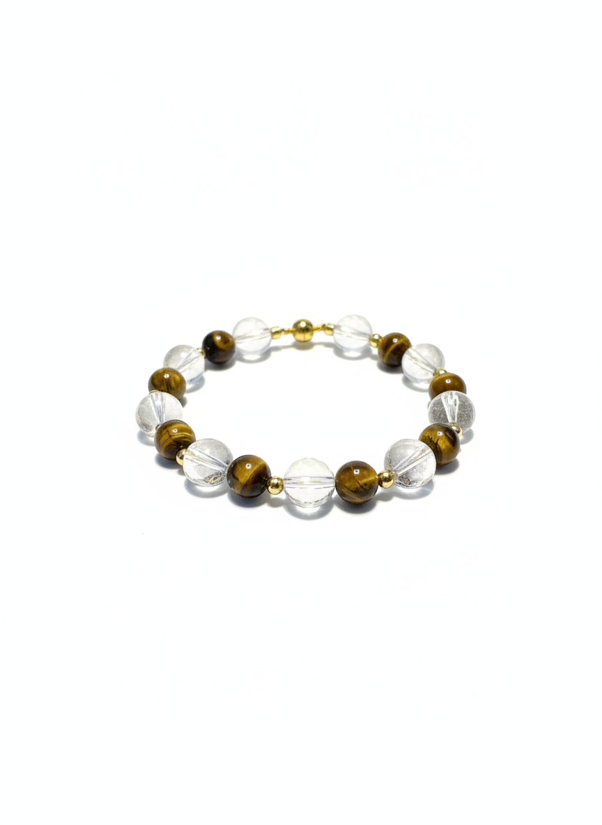 Tigerauge & Bergkristall Armband